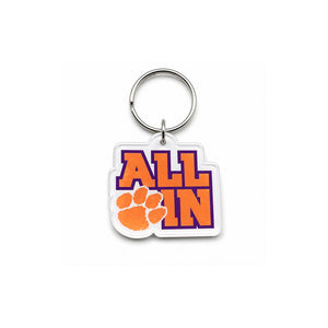 Clemson Acrylic All In Keychain