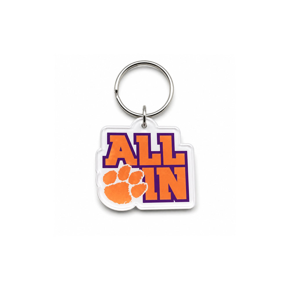 Clemson Acrylic All In Keychain