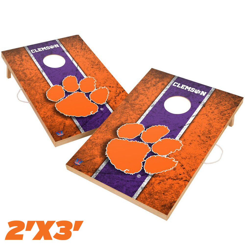 Clemson All Wood Cornhole Set