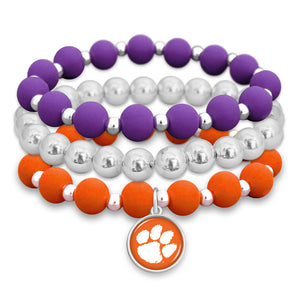 Clemson Amanda Silicone Bacelet Stack