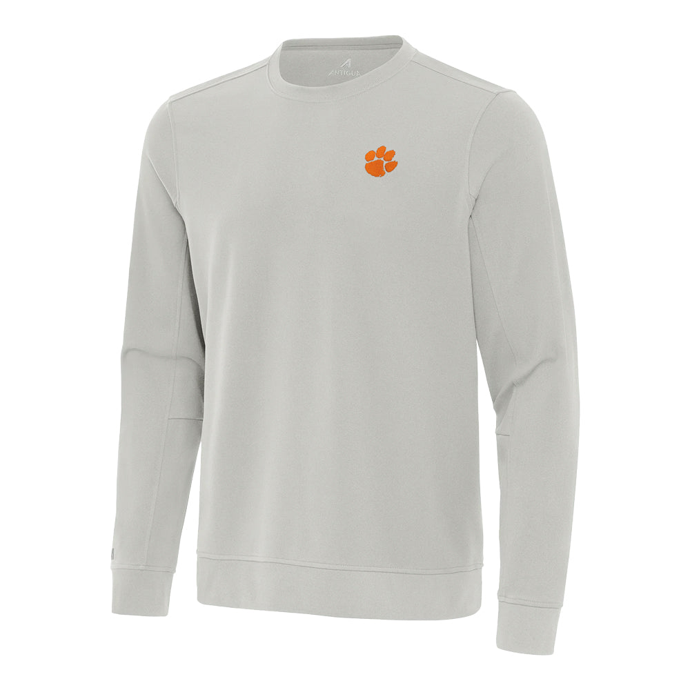 Clemson Antigua Echelon Crewneck - LT GREY