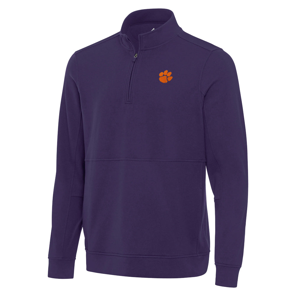 Clemson Antigua Echelon Quarter-Zip Pullover - PURPLE