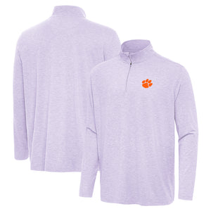 Clemson Antigua Hunk Heathered Quarter Zip - LT PURPLE
