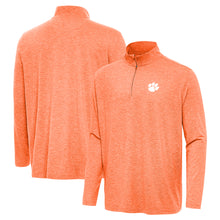 Clemson Antigua Hunk Heathered Quarter Zip - ORANGE