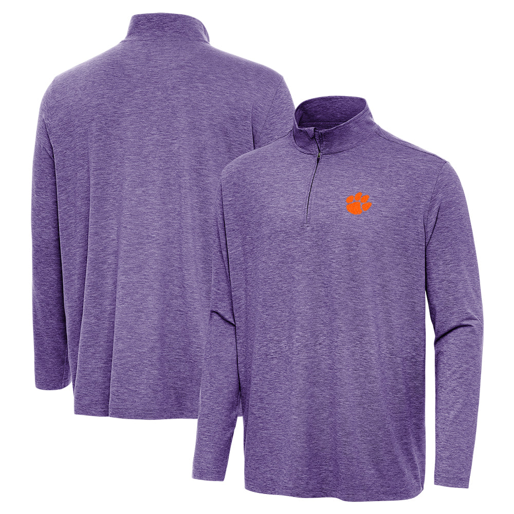 Clemson Antigua Hunk Heathered Quarter Zip