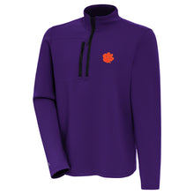 Clemson Antigua Insider Brushed Quarter Zip - PURPLE