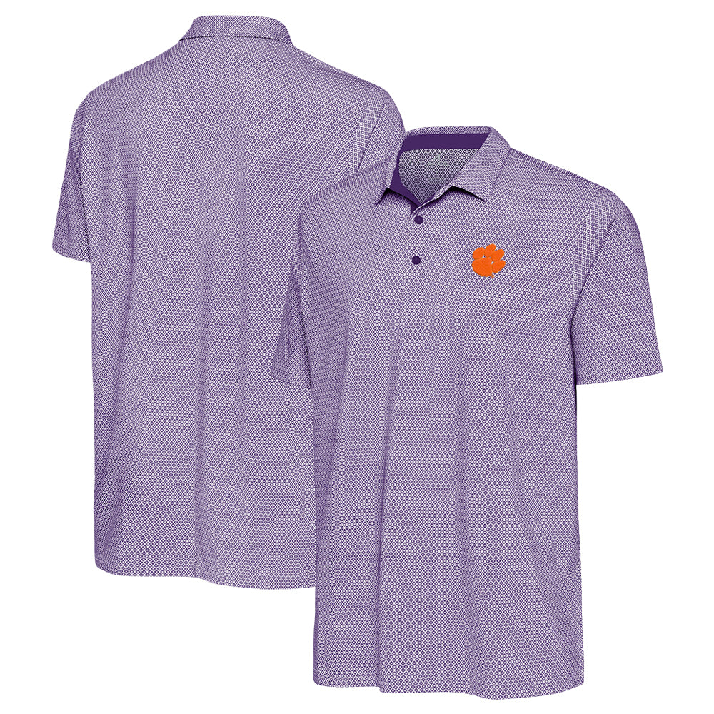 Clemson Antigua Intersect Blocked Polo - PURPLE