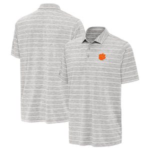 Clemson Antigua Measure Polo - LT GREY