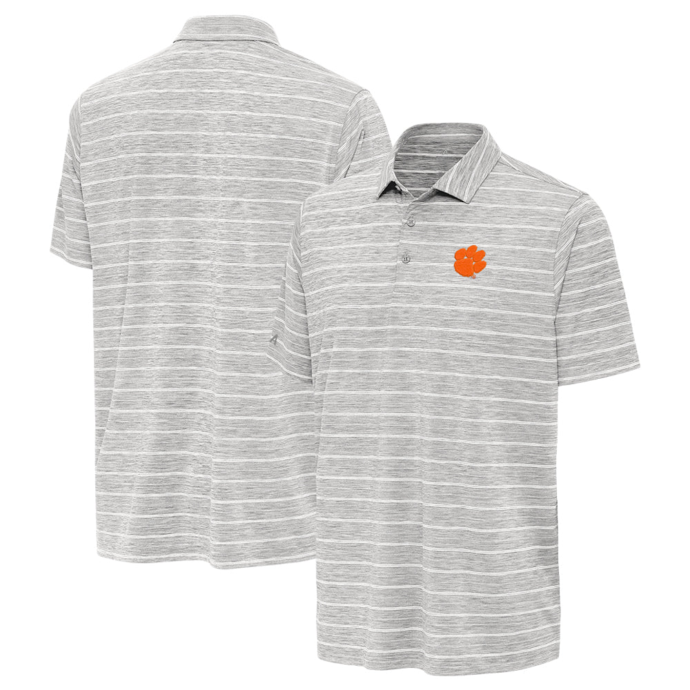 Clemson Antigua Measure Polo - LT GREY