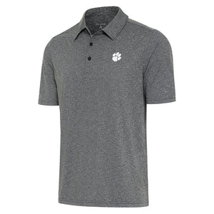 Clemson Antigua Par 3 Black Heathered Polo