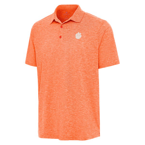 Clemson Antigua Par 3 Heathered Polo - ORANGE
