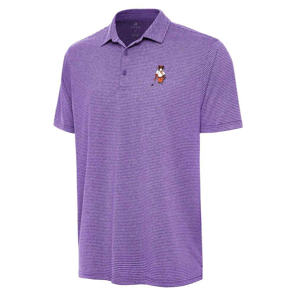 Clemson Antigua Scheme Golf Tiger Polo - PURPLE