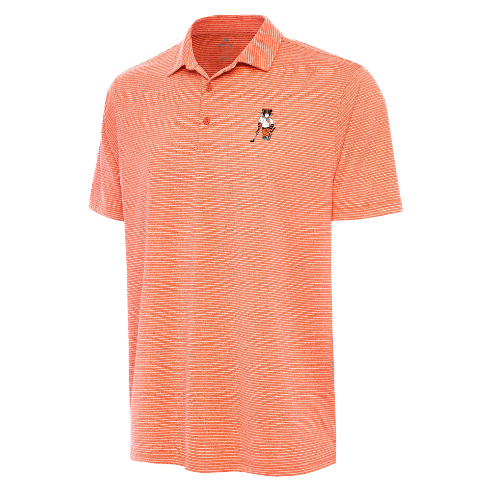 Clemson Antigua Scheme Swinging Tiger Polo - ORANGE