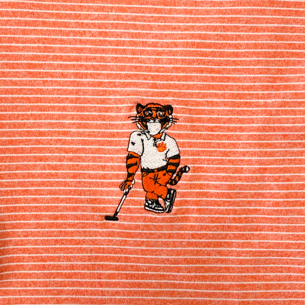 Clemson Antigua Scheme Swinging Tiger Polo - ORANGE