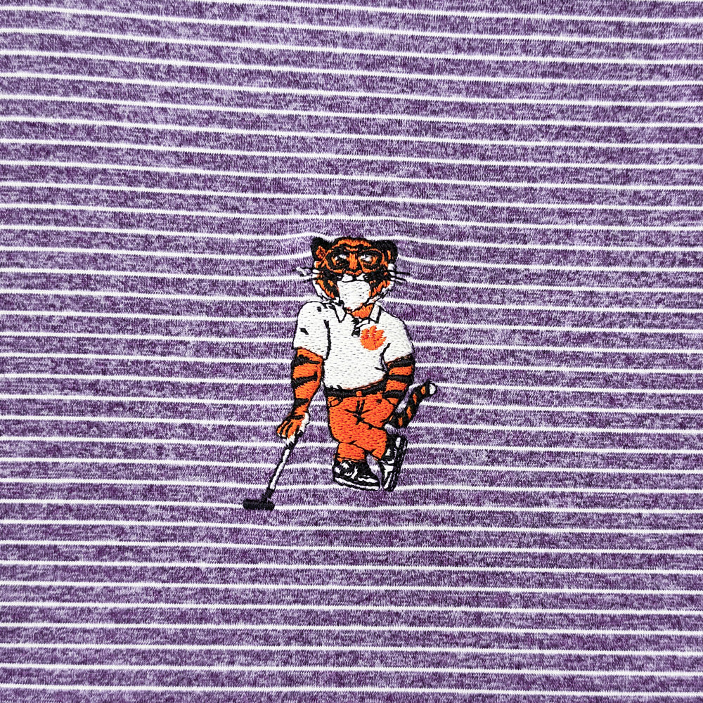 Clemson Antigua Scheme Swinging Tiger Polo - PURPLE