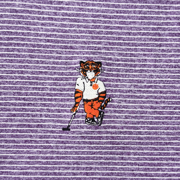 Clemson Antigua Scheme Swinging Tiger Polo - PURPLE
