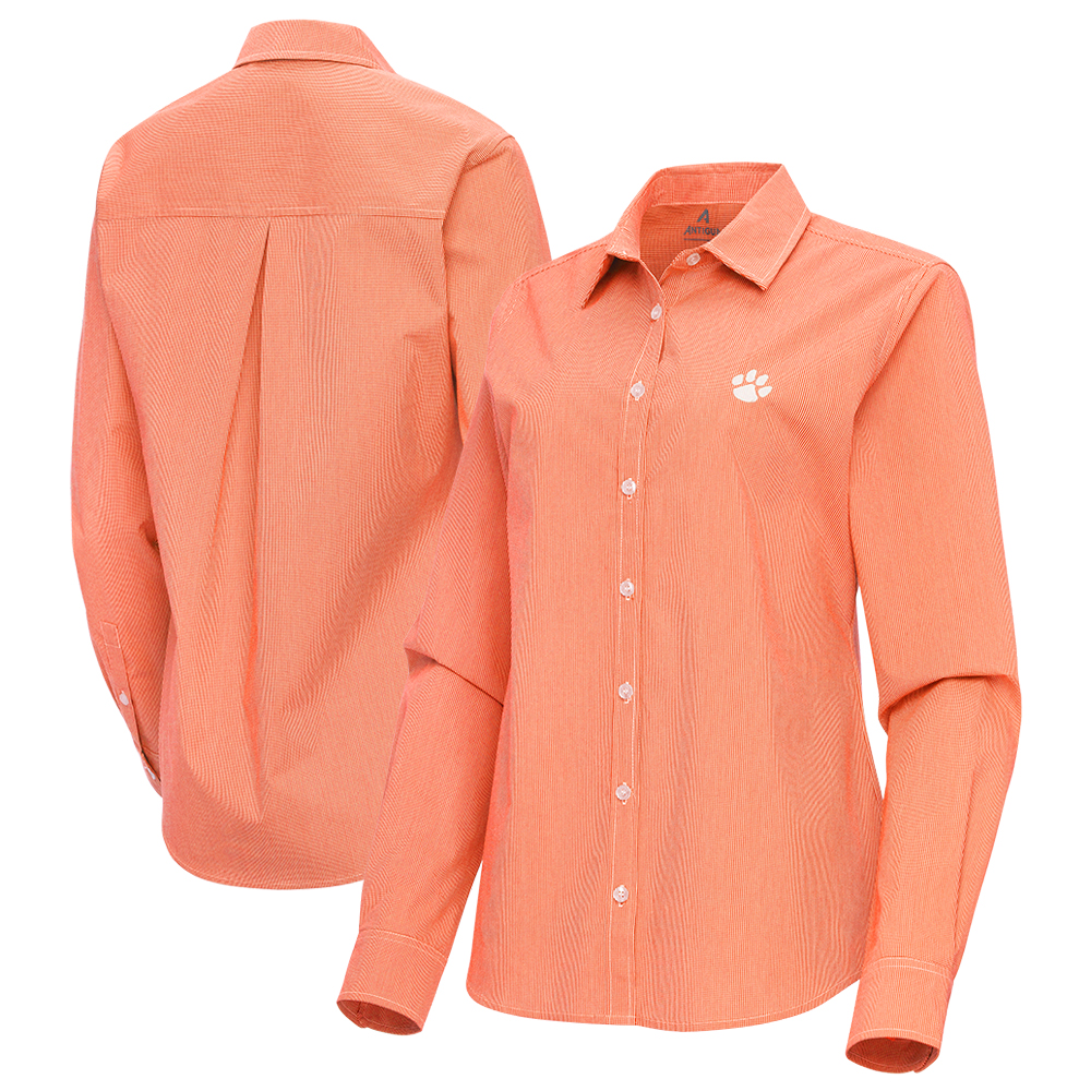 clemson long sleeve dress shirt Clemson Antigua Womens Porter Woven Long Sleeve Shirt