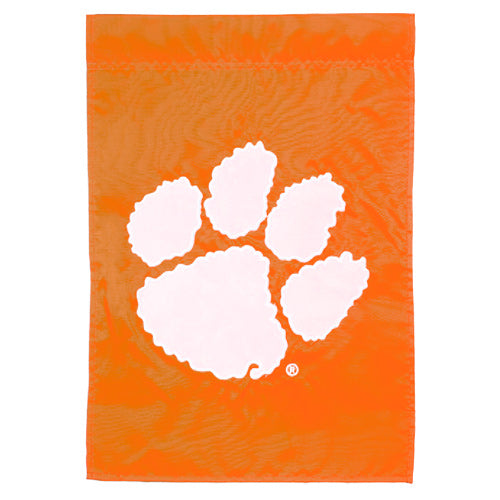 Clemson Applique Paw Two-Sided Garden Flag
