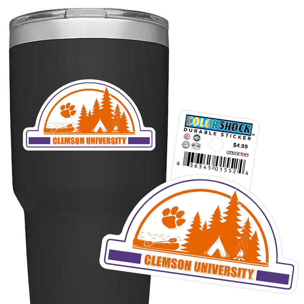 Clemson Arched Camp Sticker