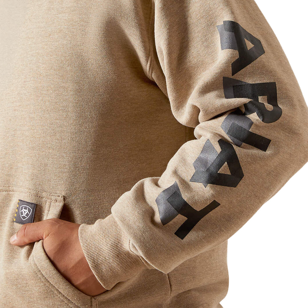 Clemson Ariat Rebar Logo Hoodie - OATMEAL