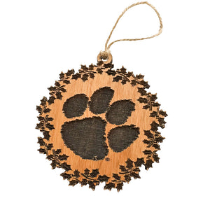 Clemson Barrel Wood Ornament