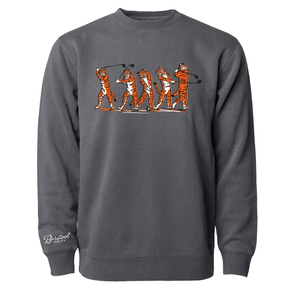 Clemson Barstool Tiger Swing Crewneck - DK GREY