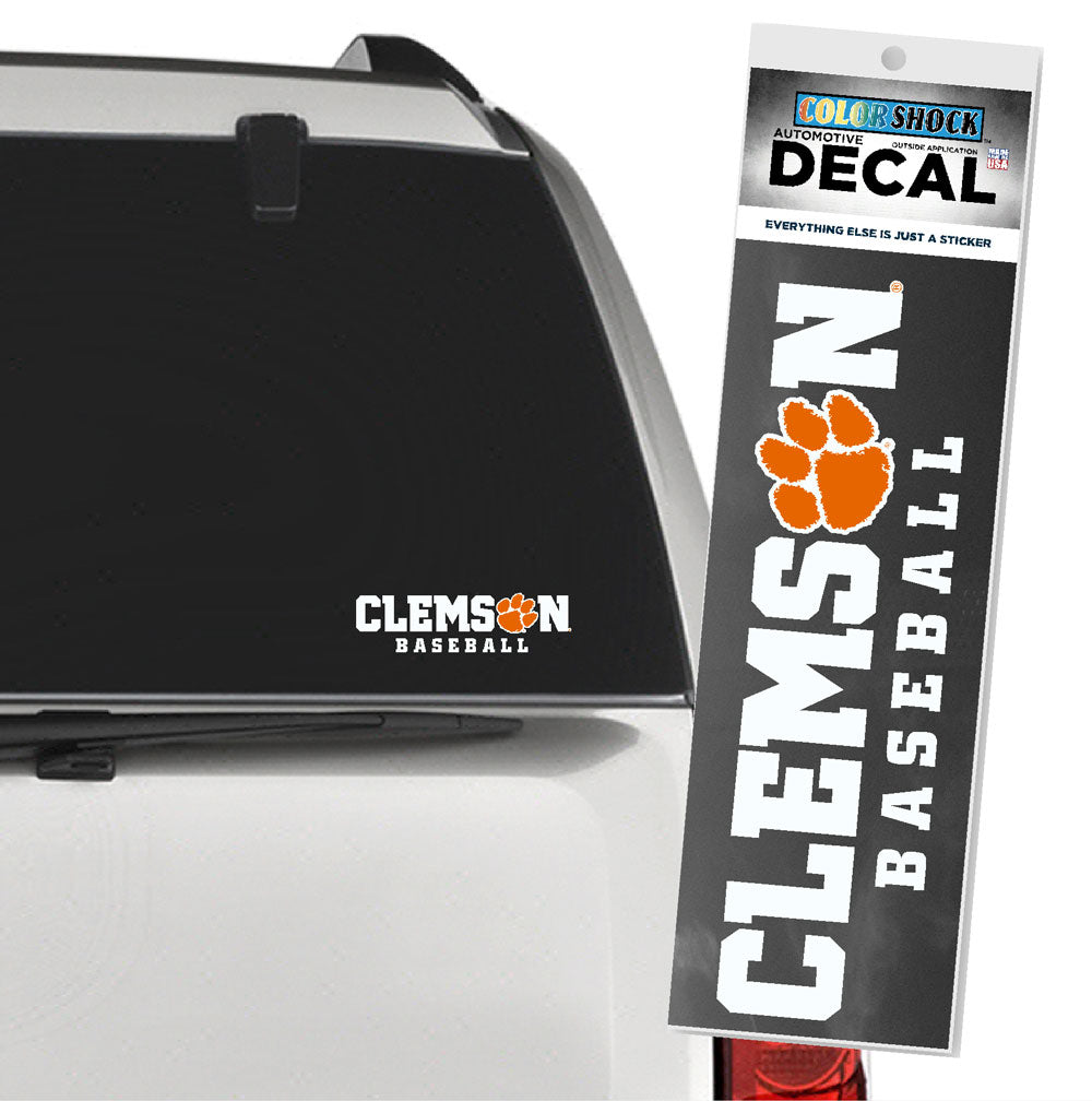 Clemson Baseball Decal - WHITE