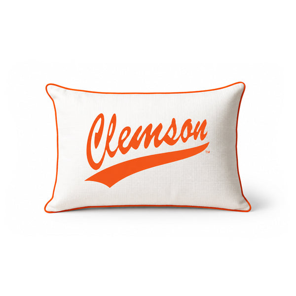 Clemson Baseball Script Pillow