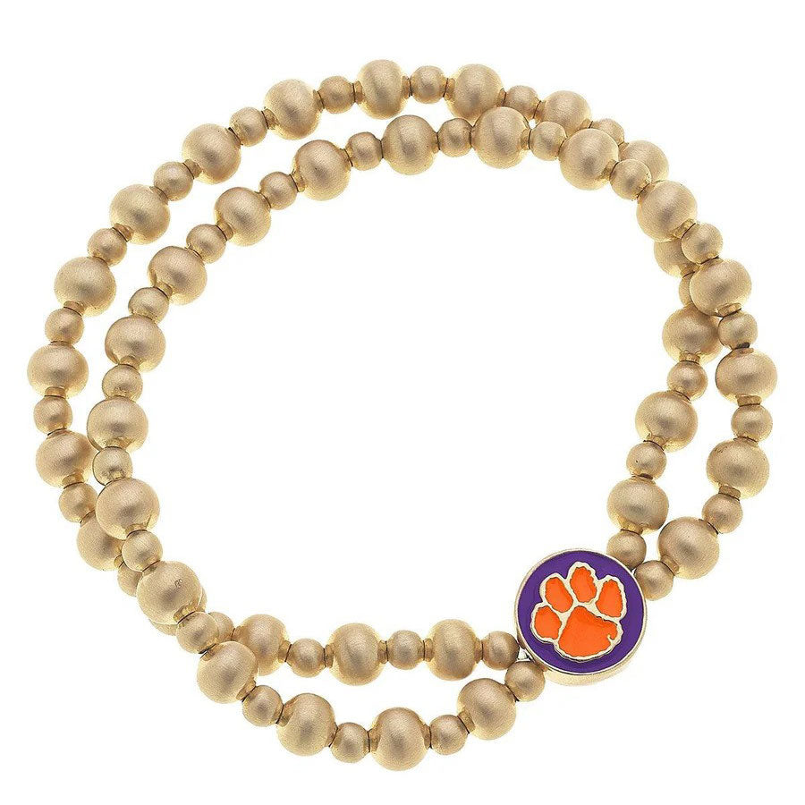 Clemson Bead Stretch Bracelet