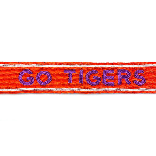 Clemson Beaded Bag Strap