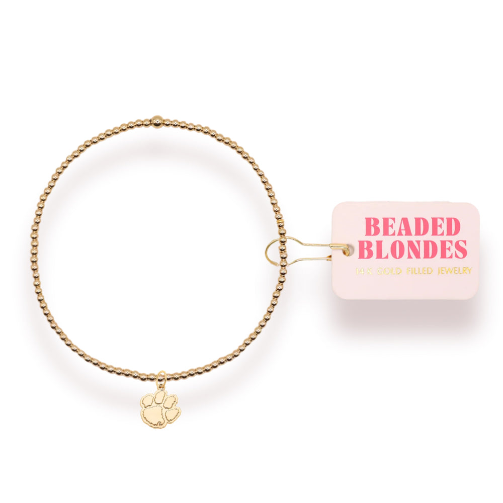 Clemson Beaded Blondes Gold Charm Bracelet