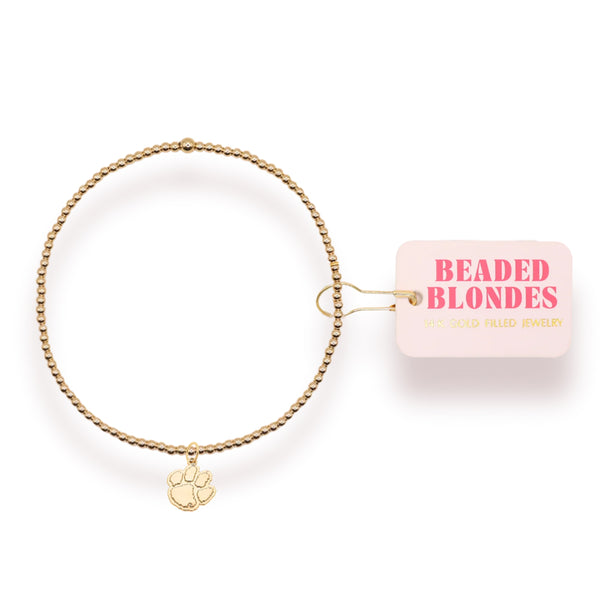 Clemson Beaded Blondes Gold Charm Bracelet