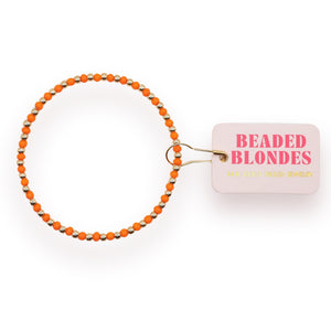 Clemson Beaded Blondes Orange Glass Bead Bracelet 