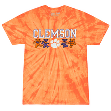 Clemson x Grateful Dead Bear Friends Tie Dye Tee - ORANGE