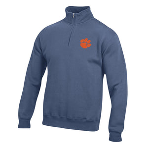 Clemson Big Cotton Quarter Zip Pullover - BLUE