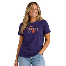 Clemson Big Cotton Women’s Ayla Crew Tee - PURPLE