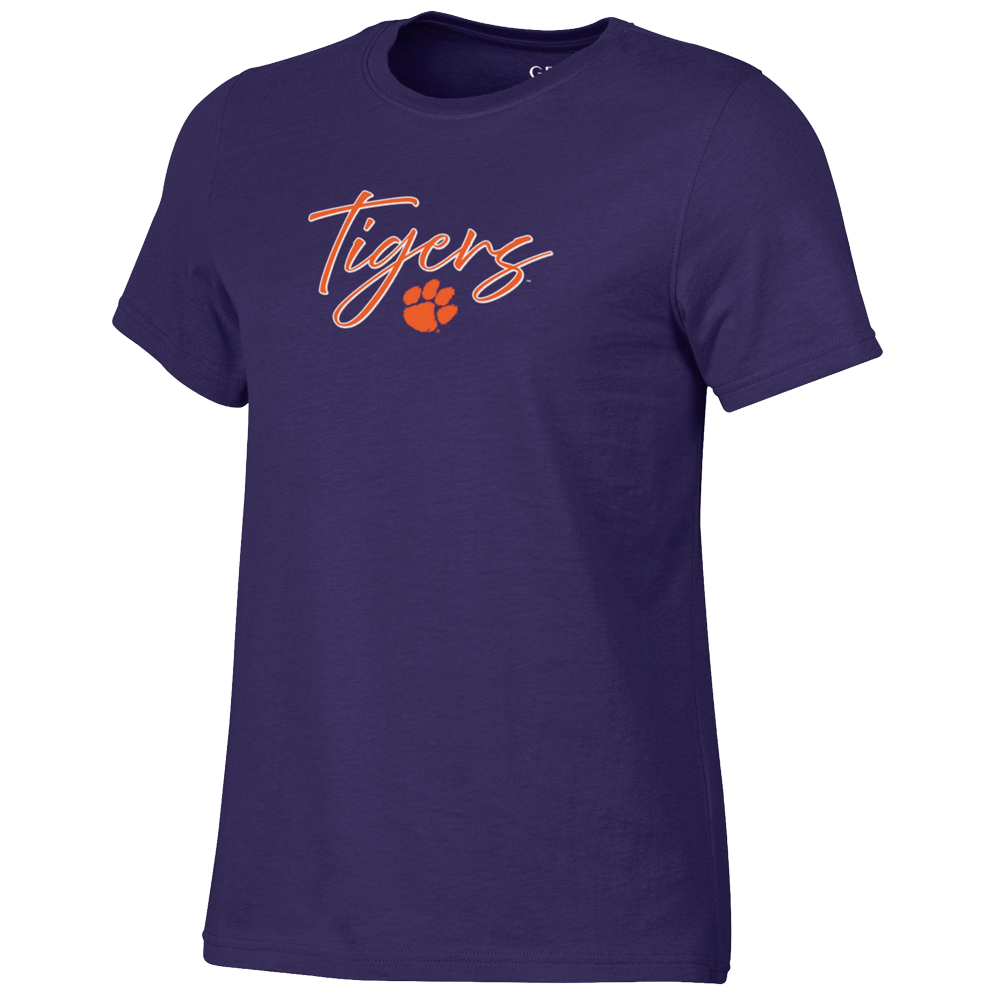 Clemson Big Cotton Women’s Ayla Crew Tee - PURPLE
