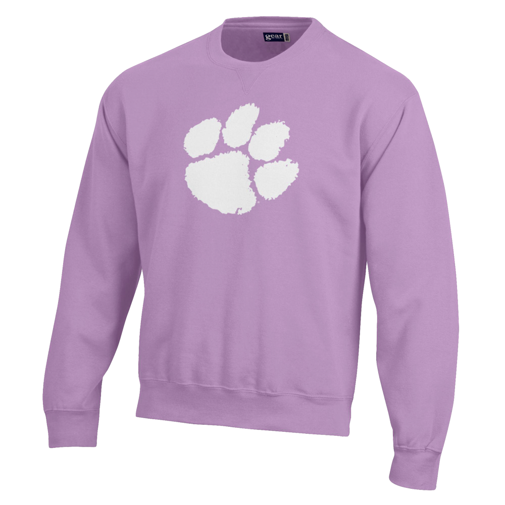 Clemson Big Cotton Women's Pastel Crew - LT PURPLE