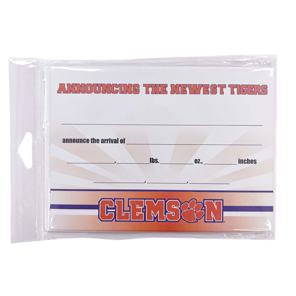 Clemson Birth Announcement Card Pack