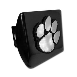 Clemson Black Chrome Paw Hitch Cover