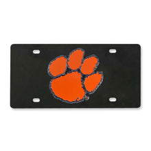 Clemson Black Die-Cast Paw License Plate