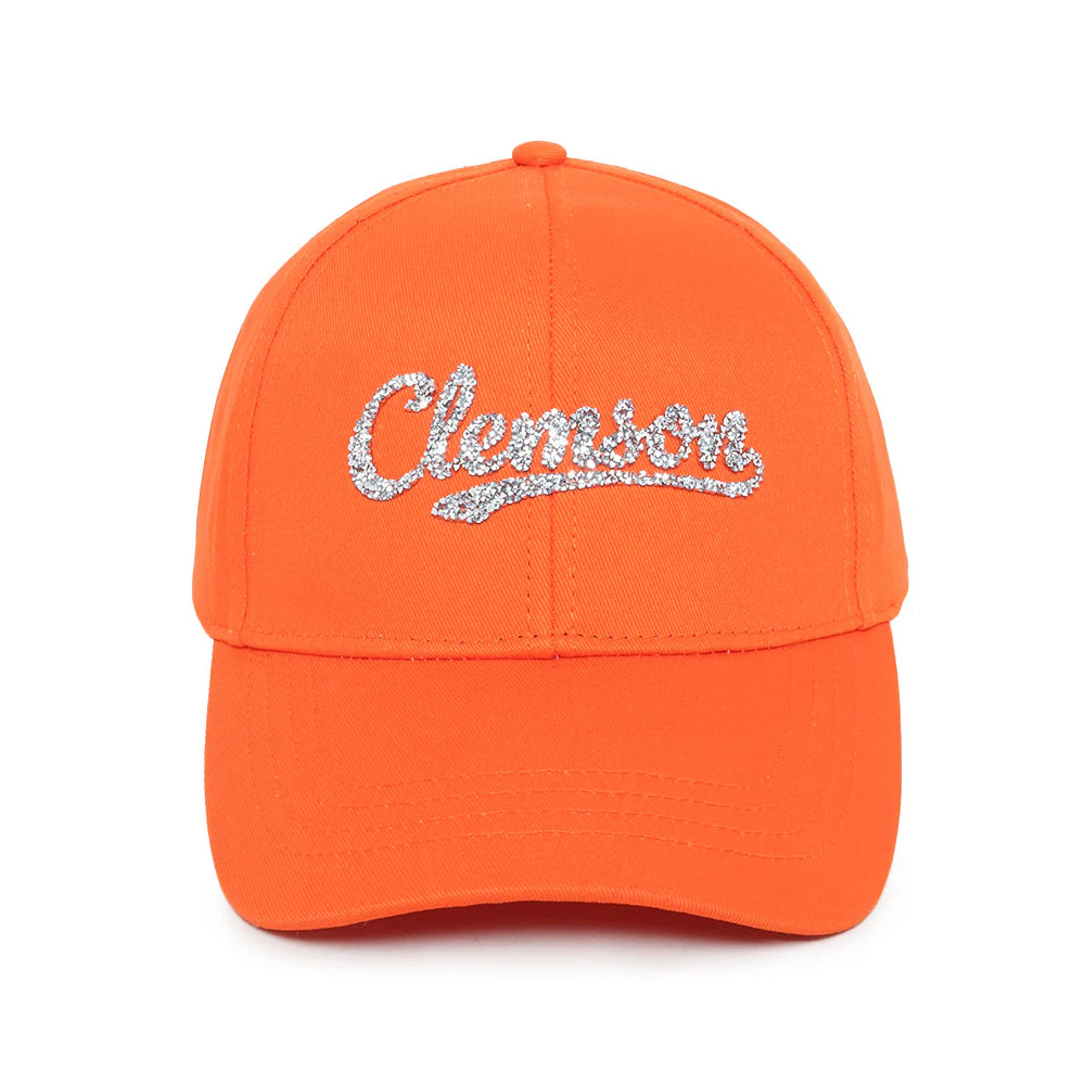 Clemson Bling Ponytail Cap - ORANGE