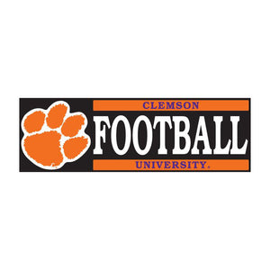 Clemson Block Football Decal - ORANGE