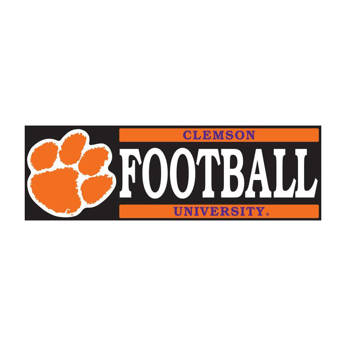 Clemson Block Football Decal - ORANGE