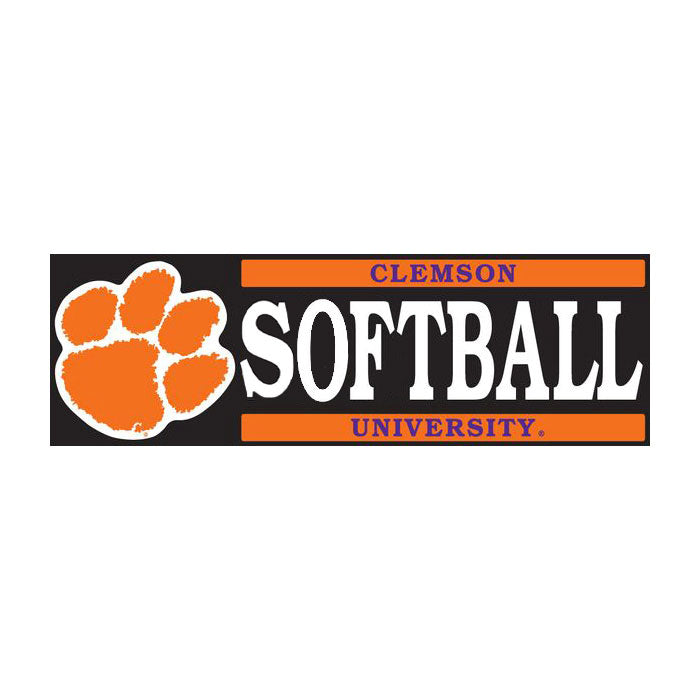 Clemson Block Softball Decal