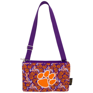 Clemson Bloom Crossbody Purse - PURPLE