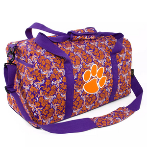 Clemson Bloom Large Duffle Bag - PURPLE
