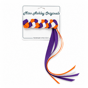 Clemson Braided Streamer Barrette - MULTI