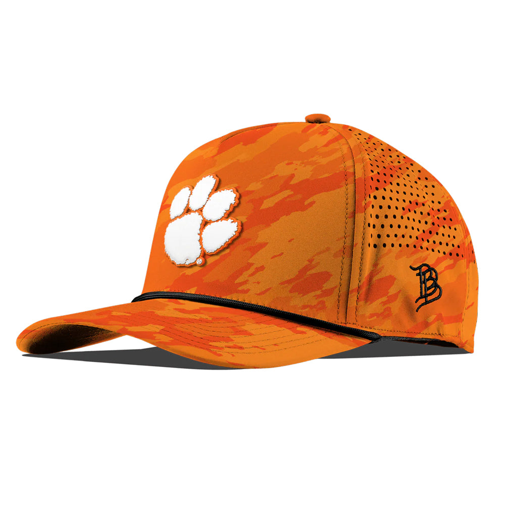 Clemson Branded Bills White Paw Camo Rope Cap
