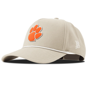 Clemson Branded Bills White Paw Canvas Rope Cap - TAN